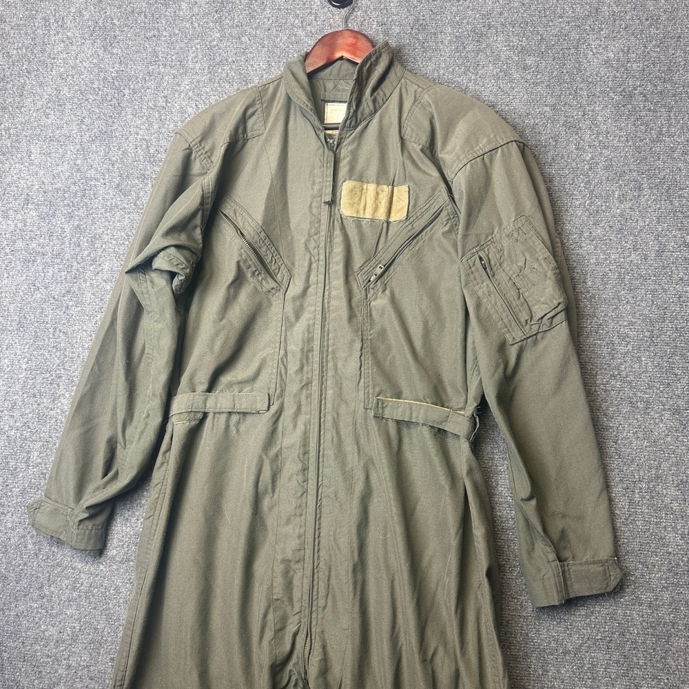 VTG US Military Flyers Coveralls Mens 48R Green FR Flight Suit Talon Zip 80s 70s